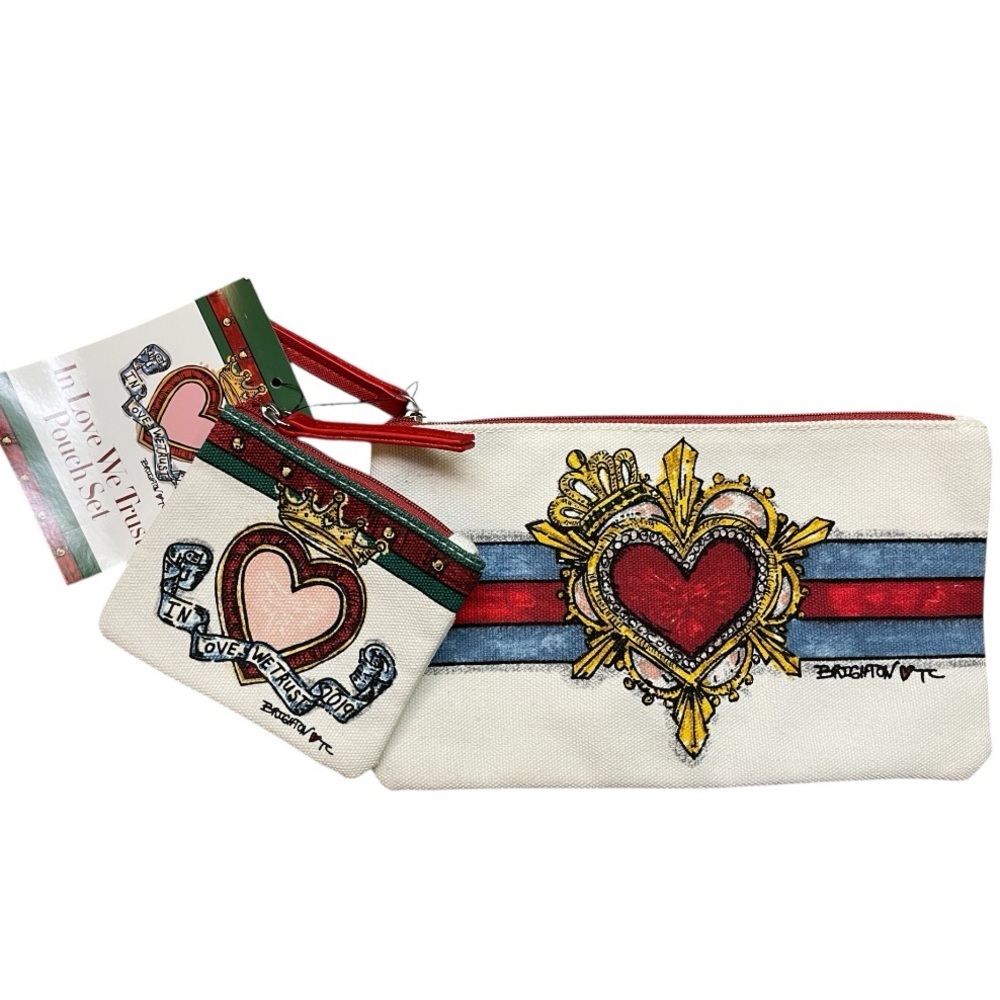 Brighton “In Love we Trust” Pouch Set NWT